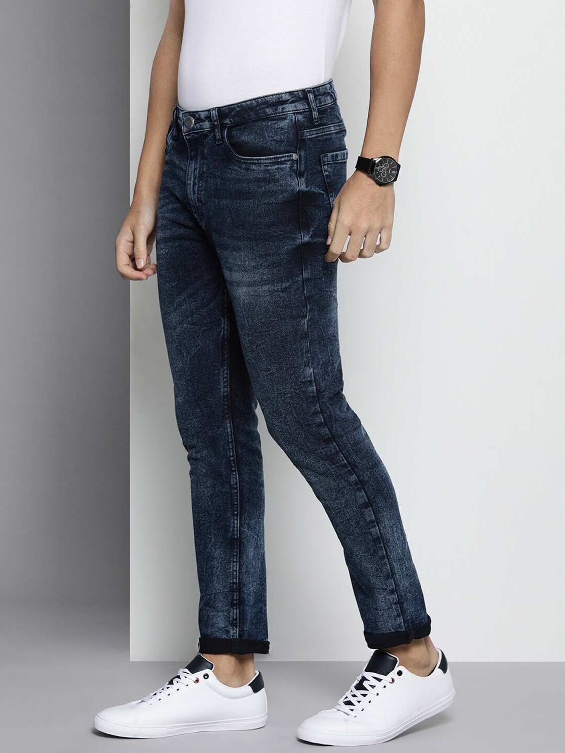Image of The Indian Garage Co. Slim Men Blue Jeans