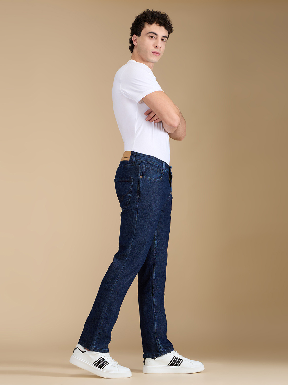 Image of Pepe Jeans Straight Fit Men Dark Blue Jeans