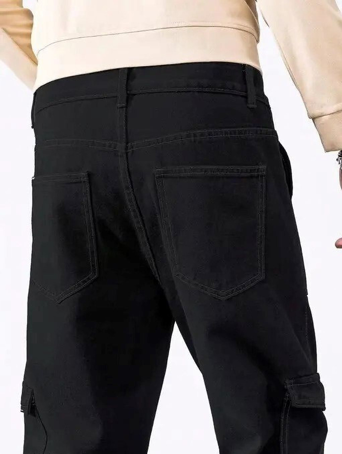 Image of gntrends Loose Fit Men Black Jeans