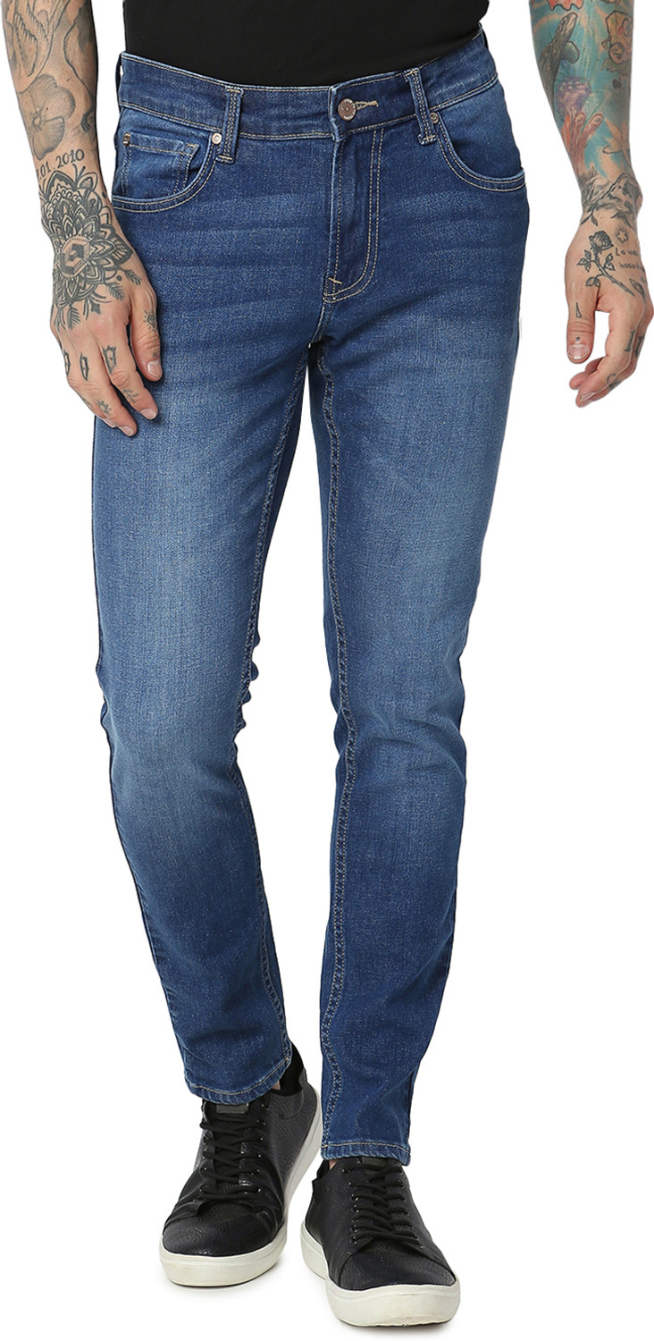 Image of Spykar Super Skinny Men Blue Jeans