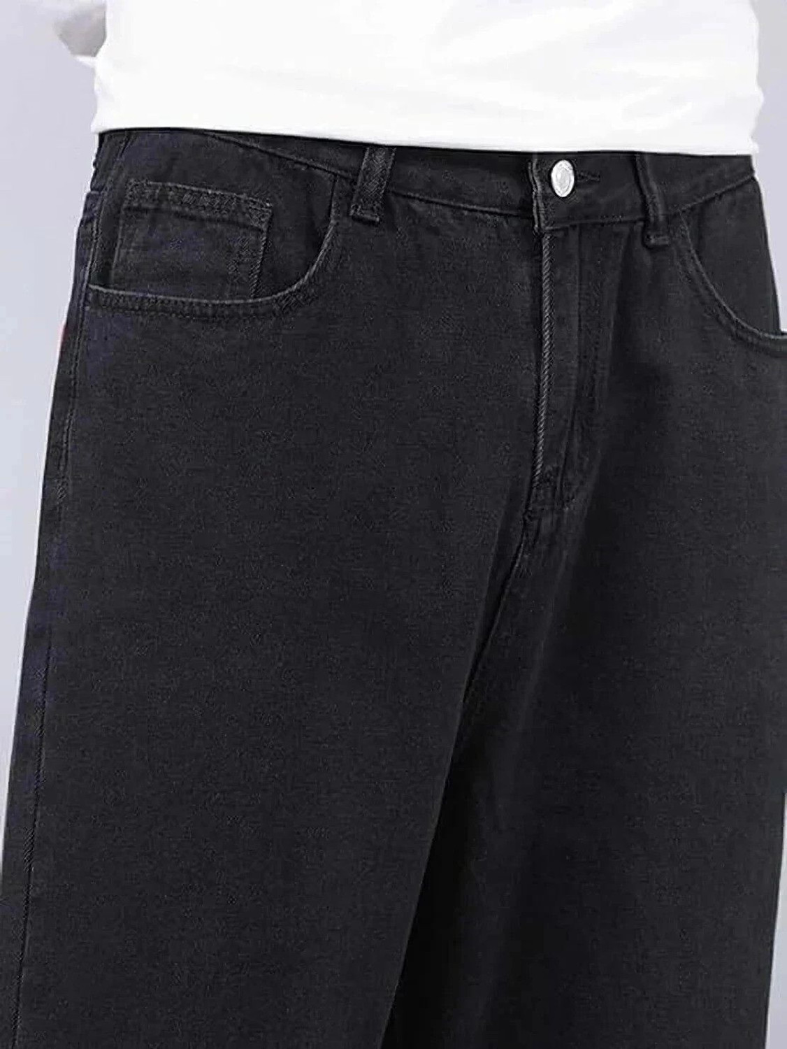 Image of DENIM FIT Loose Fit Men Black Jeans