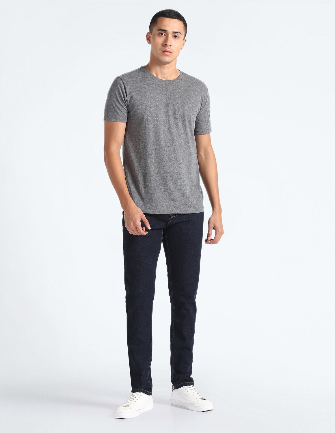 Image of FLYING MACHINE Tapered Fit Men Blue Jeans