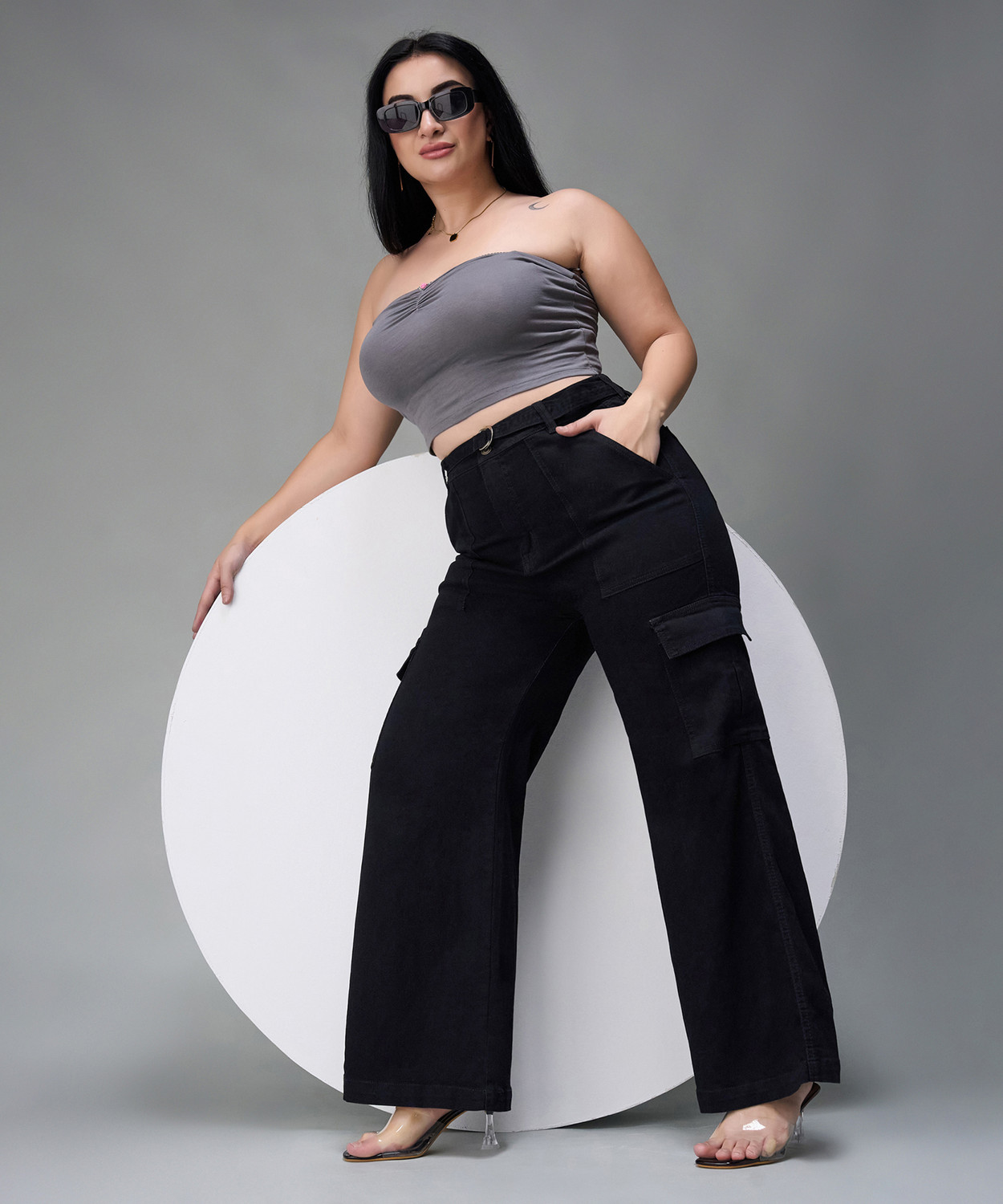 Image of Miss Chase Flared Women Black Jeans
