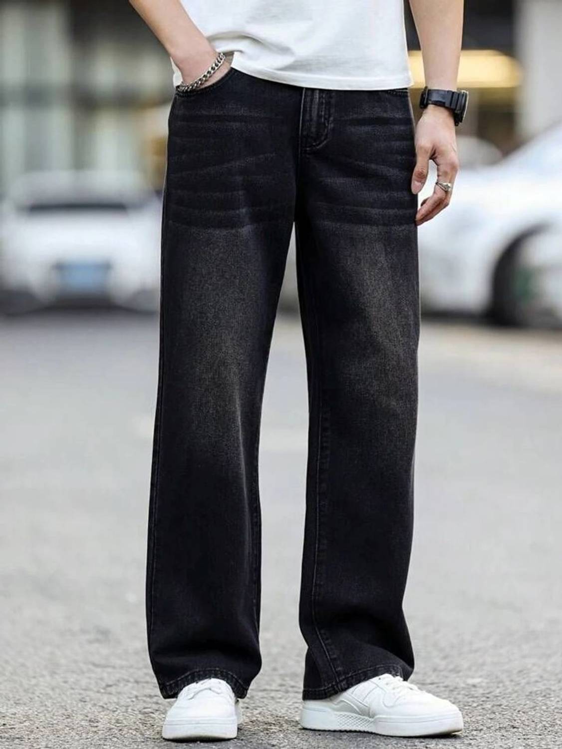 Men Regular Mid Rise Black Jeans - Image 1