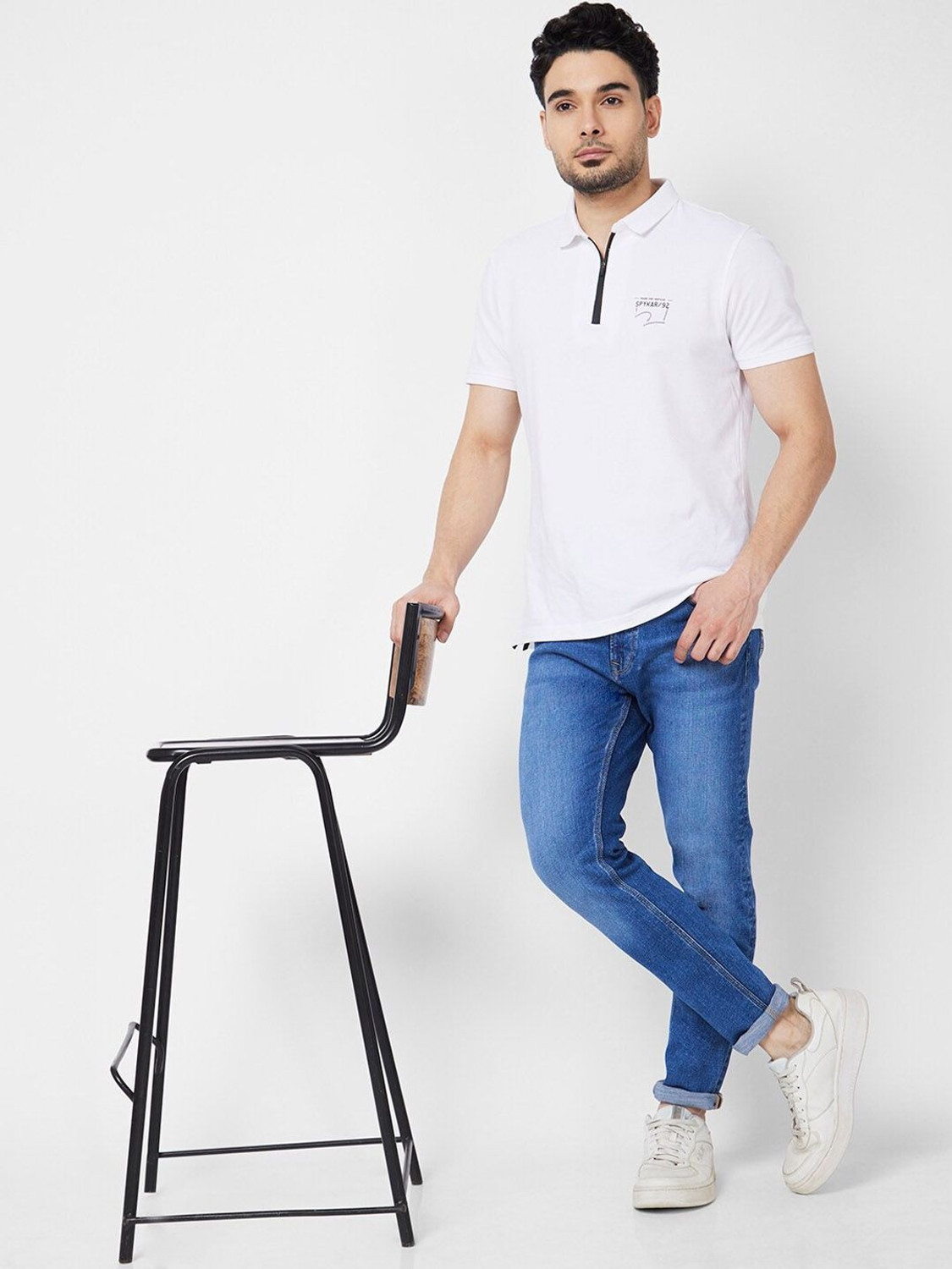 Image of Spykar Skinny Men Blue Jeans