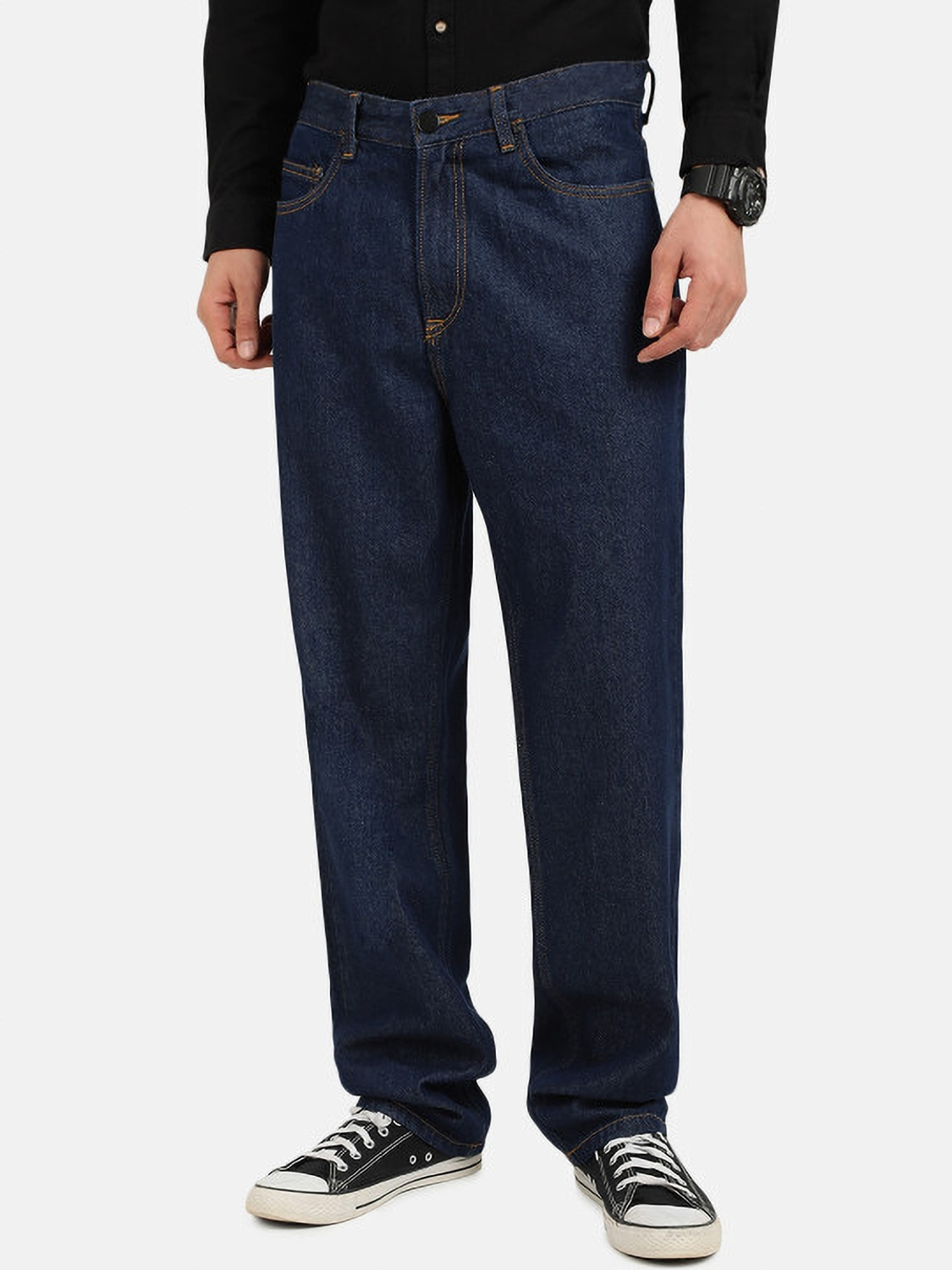 Image of Bene Kleed Straight Fit Men Dark Blue Jeans