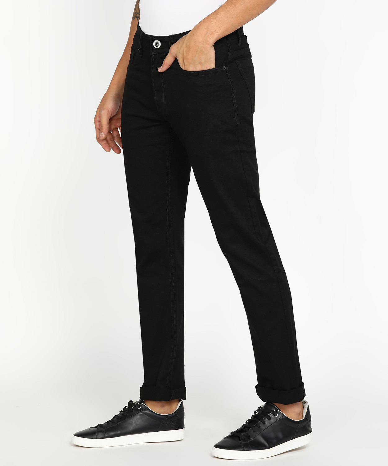 Image of PETER ENGLAND Tapered Fit Men Dark Blue Jeans