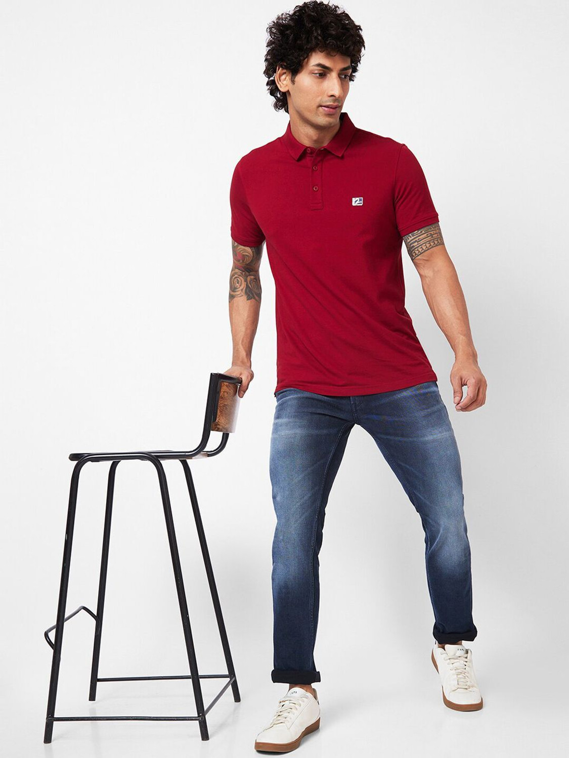 Image of Spykar Regular Men Dark Blue Jeans