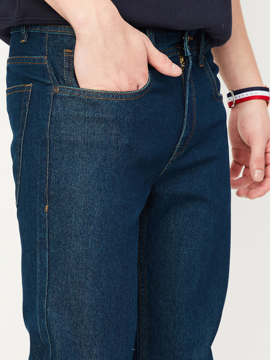 Image of MAX Men Skinny Mid Rise Blue Jeans