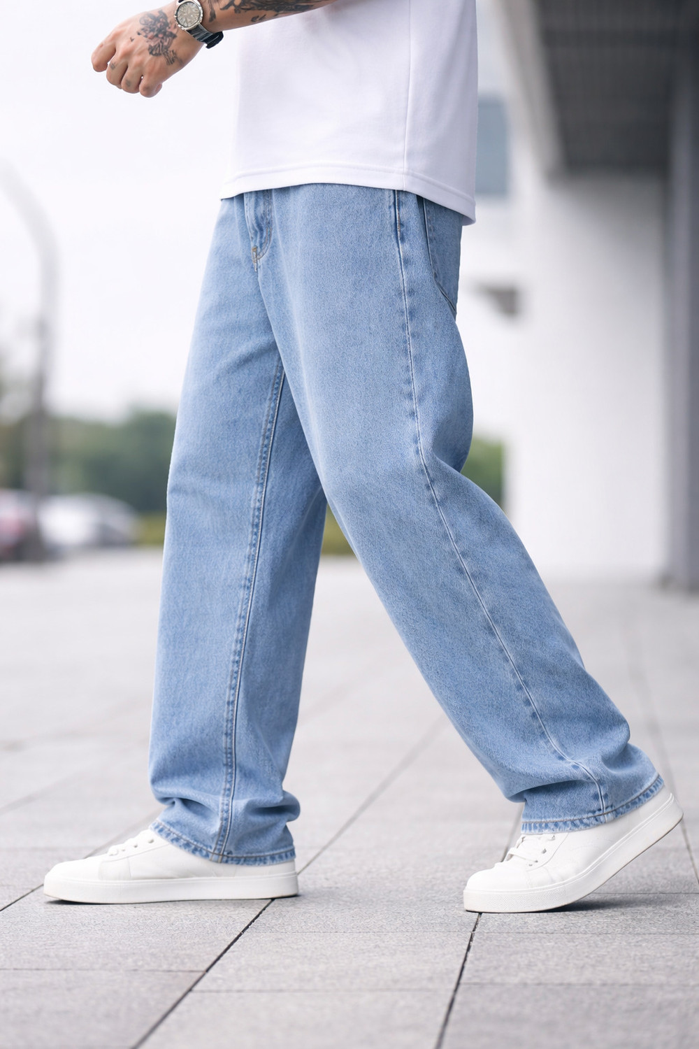 Image of GSH Straight Fit Men Light Blue Jeans