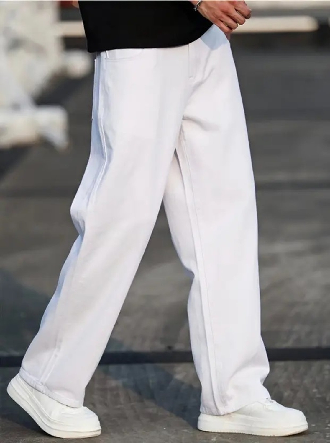 Image of CABRRR Straight Fit Men White Jeans