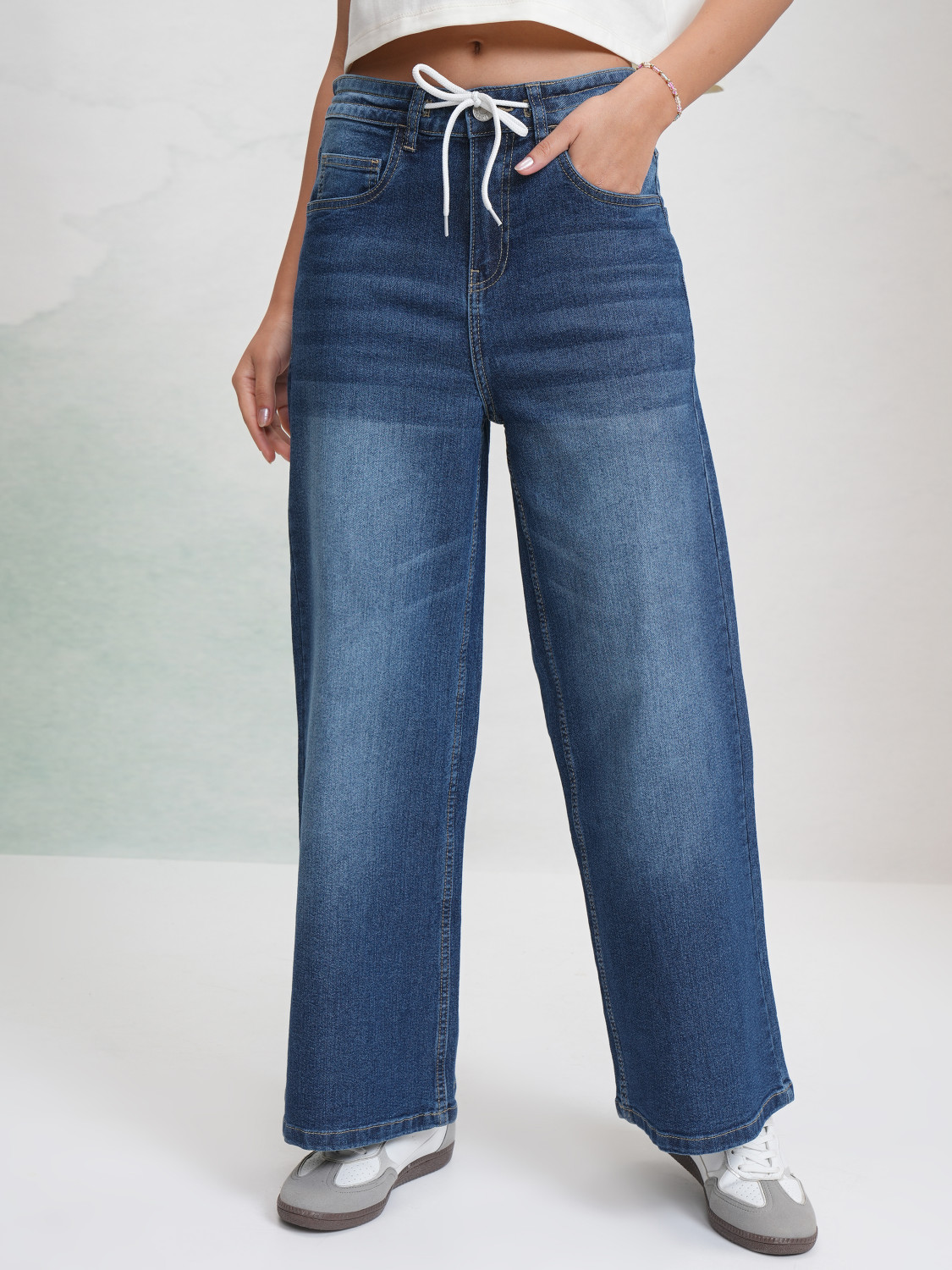 Image of Tokyo Talkies Boot-Leg Women Blue Jeans