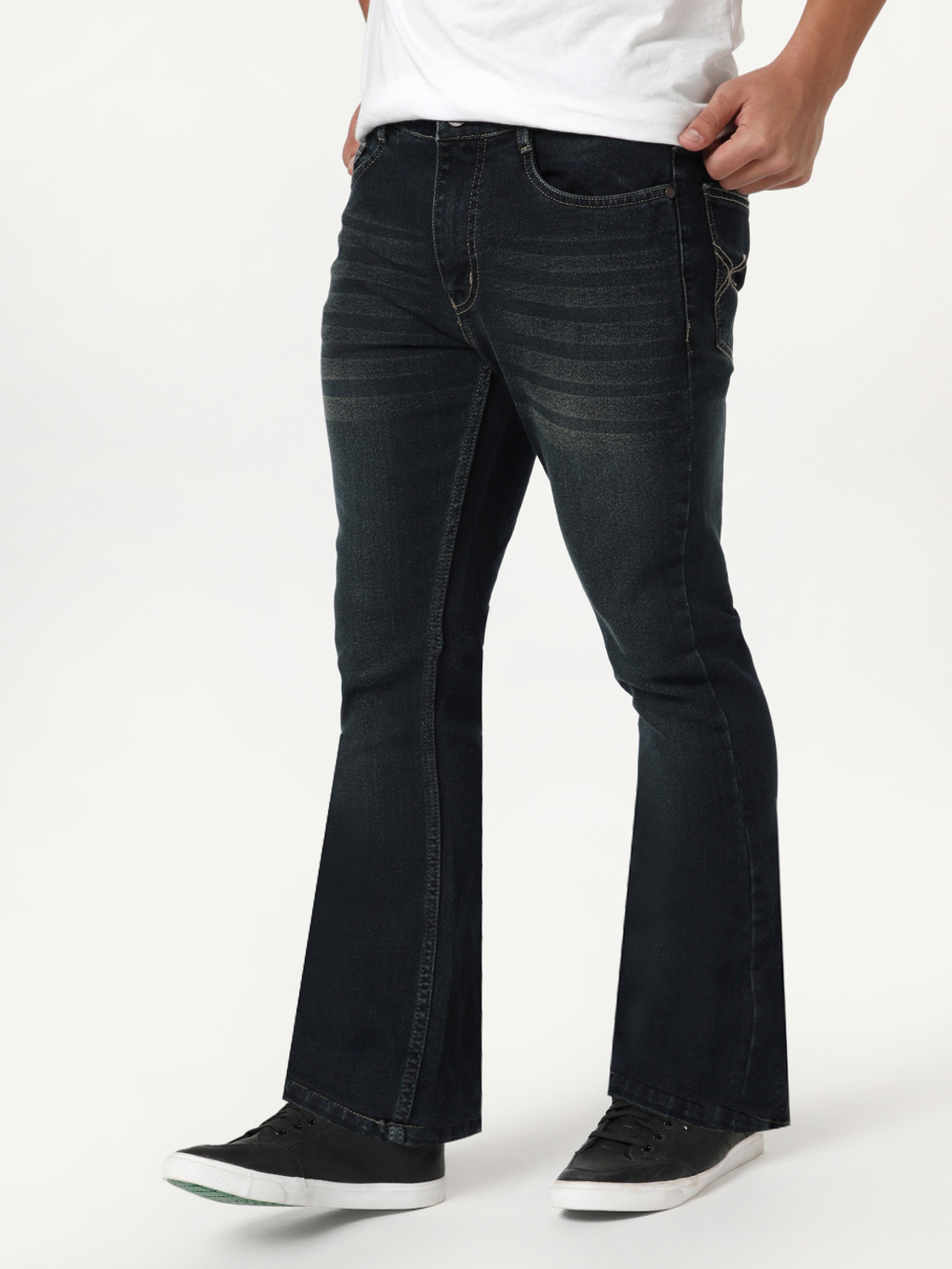 Image of Urbano Fashion Boot-Leg Men Dark Blue Jeans