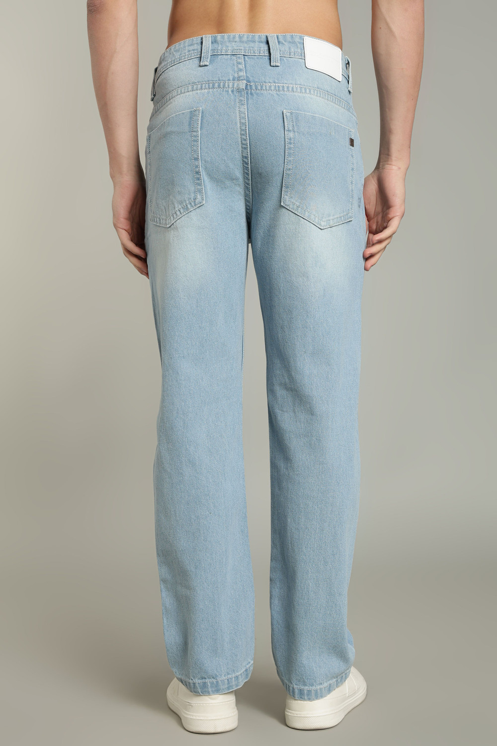 Image of Color Hunt Straight Fit Men Light Blue Jeans