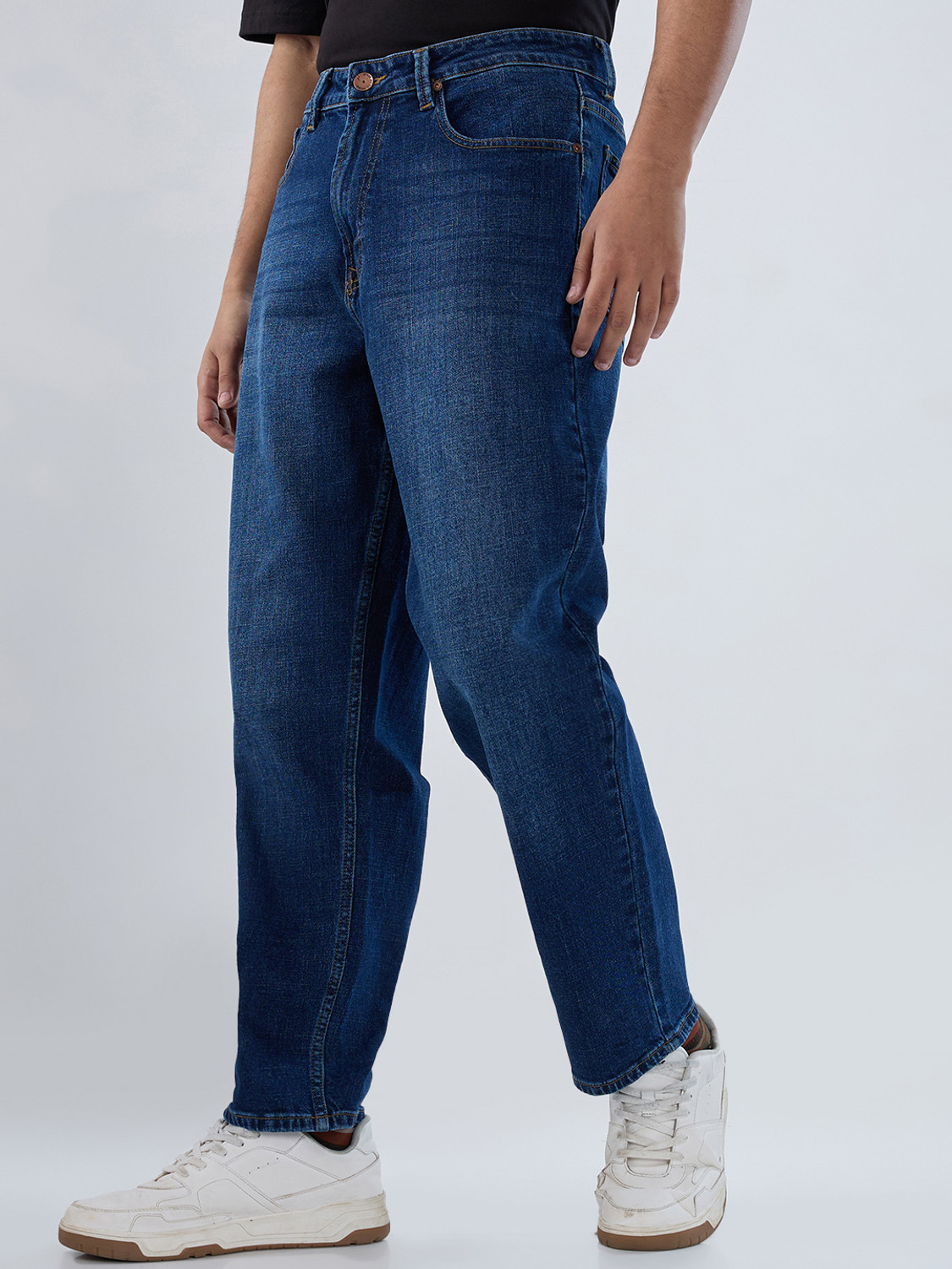 Image of Spykar Loose Fit Men Blue Jeans