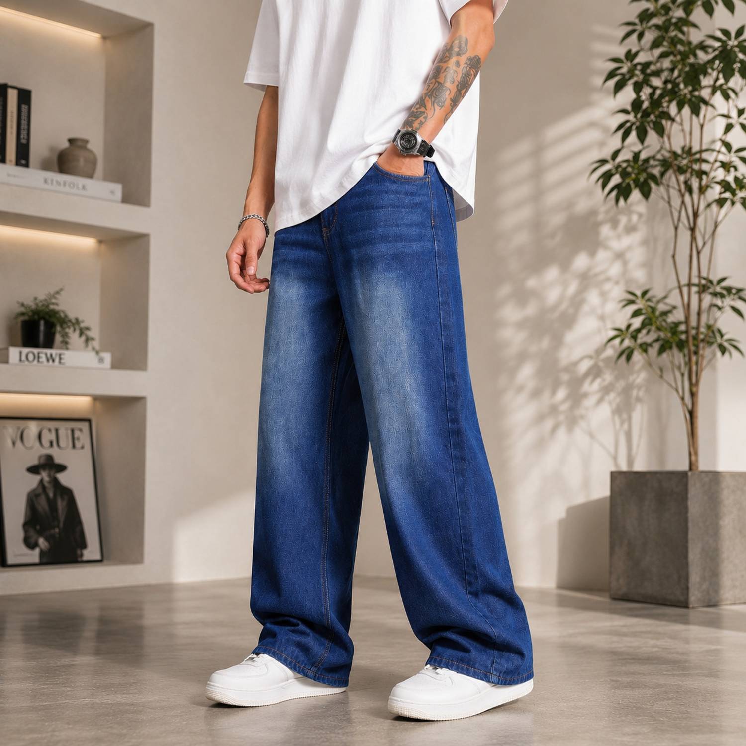 BLACKICON Straight Fit Blue Jeans - Image 3