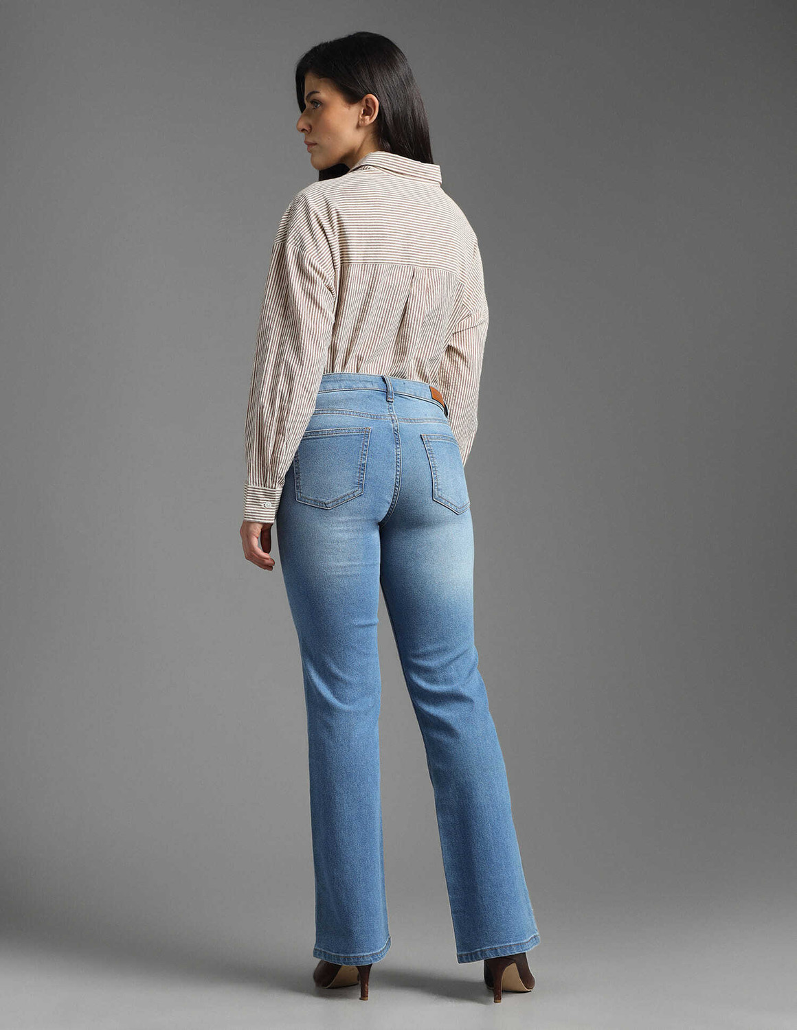 Image of FLYING MACHINE Boot-Leg Women Blue Jeans