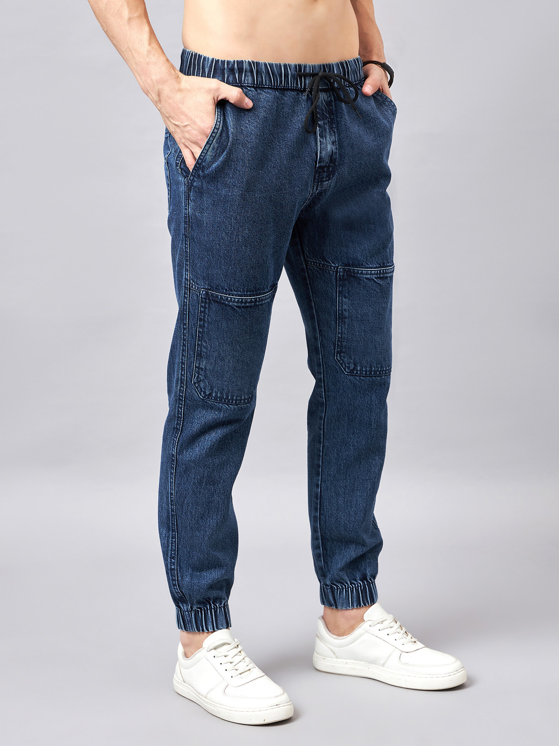 Image of STUDIO NEXX Jogger Fit Men Dark Blue Jeans