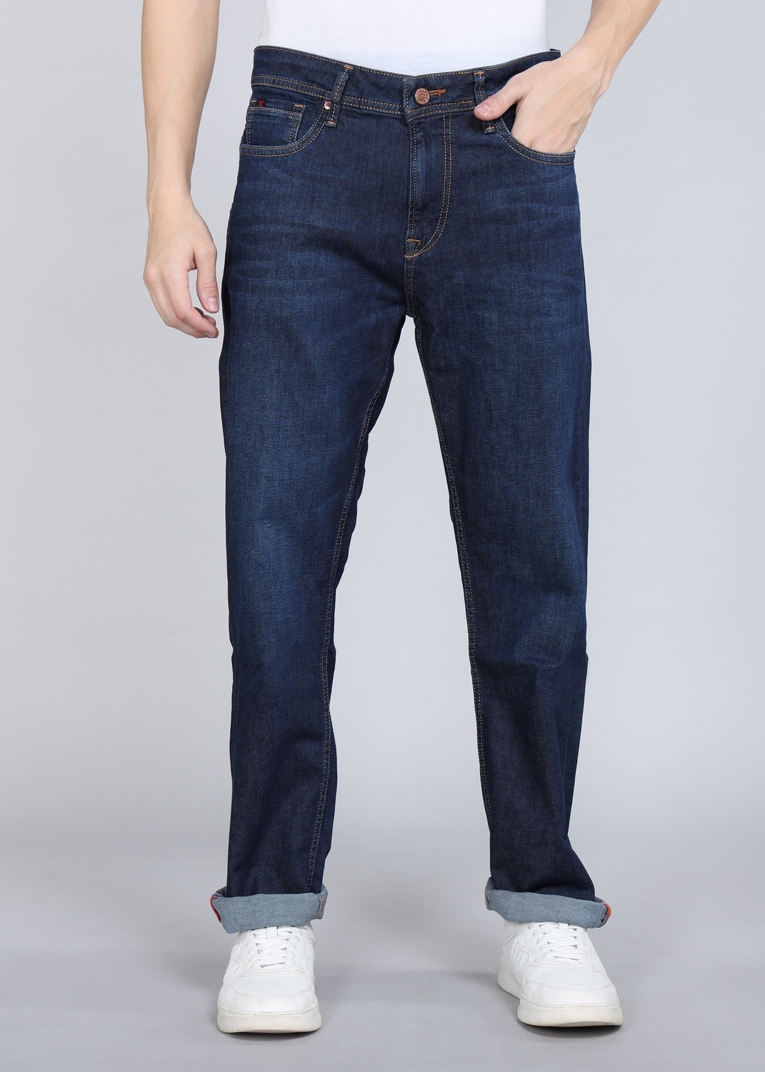 Image of KILLER Straight Fit Men Dark Blue Jeans