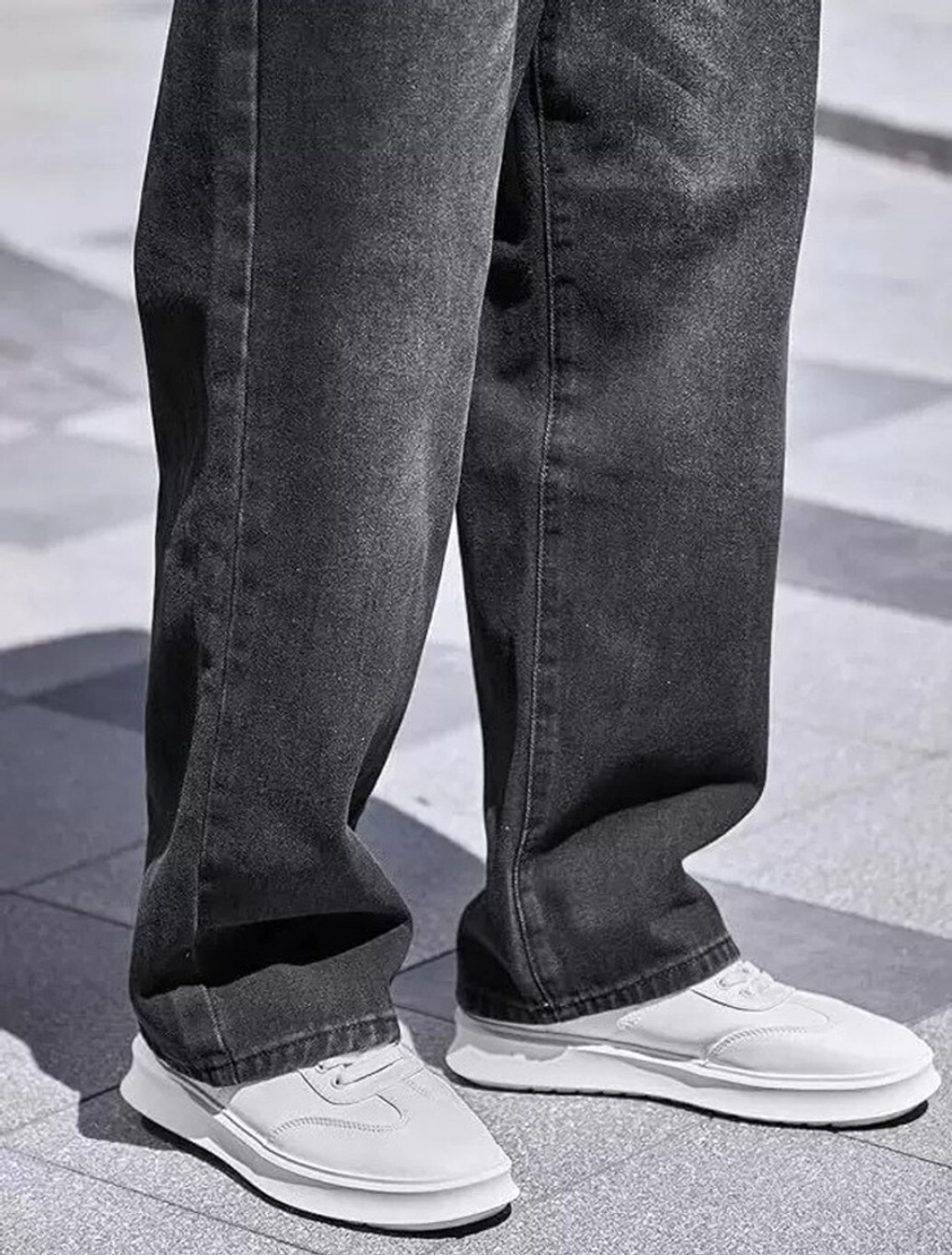 Image of JAARA Relaxed Fit Men Dark Grey Jeans