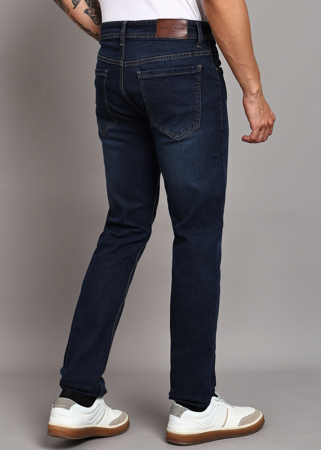 Image of PETER ENGLAND Men Regular Mid Rise Blue Jeans