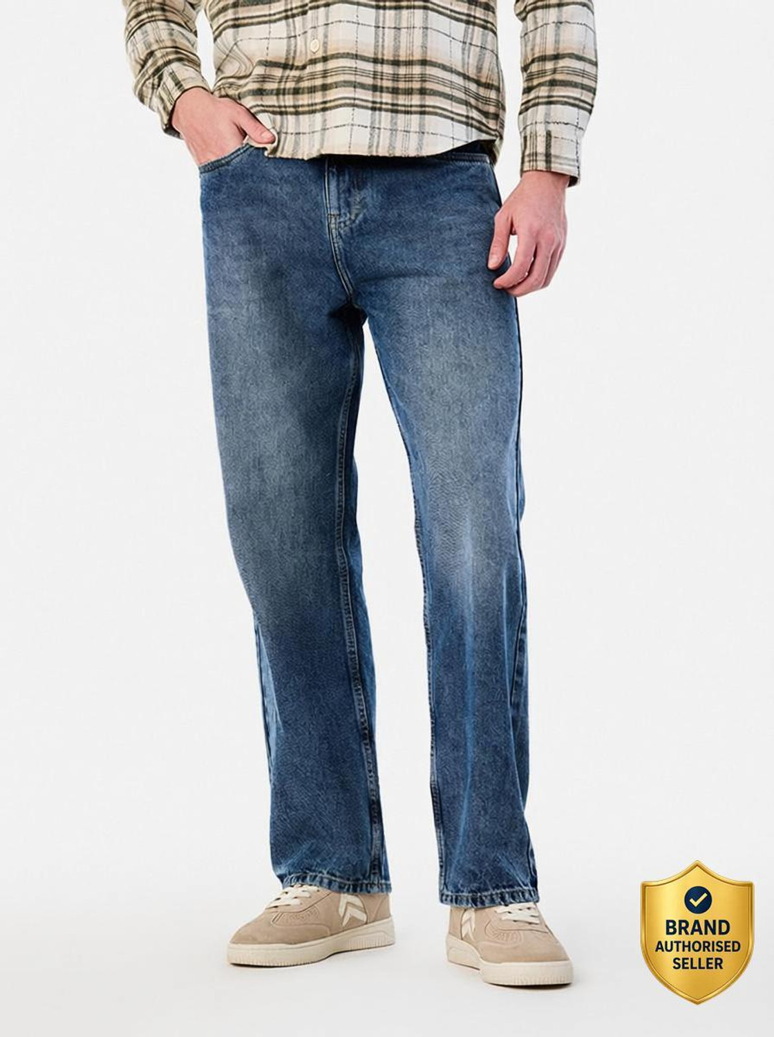Image of Snitch Straight Fit Men Blue Jeans