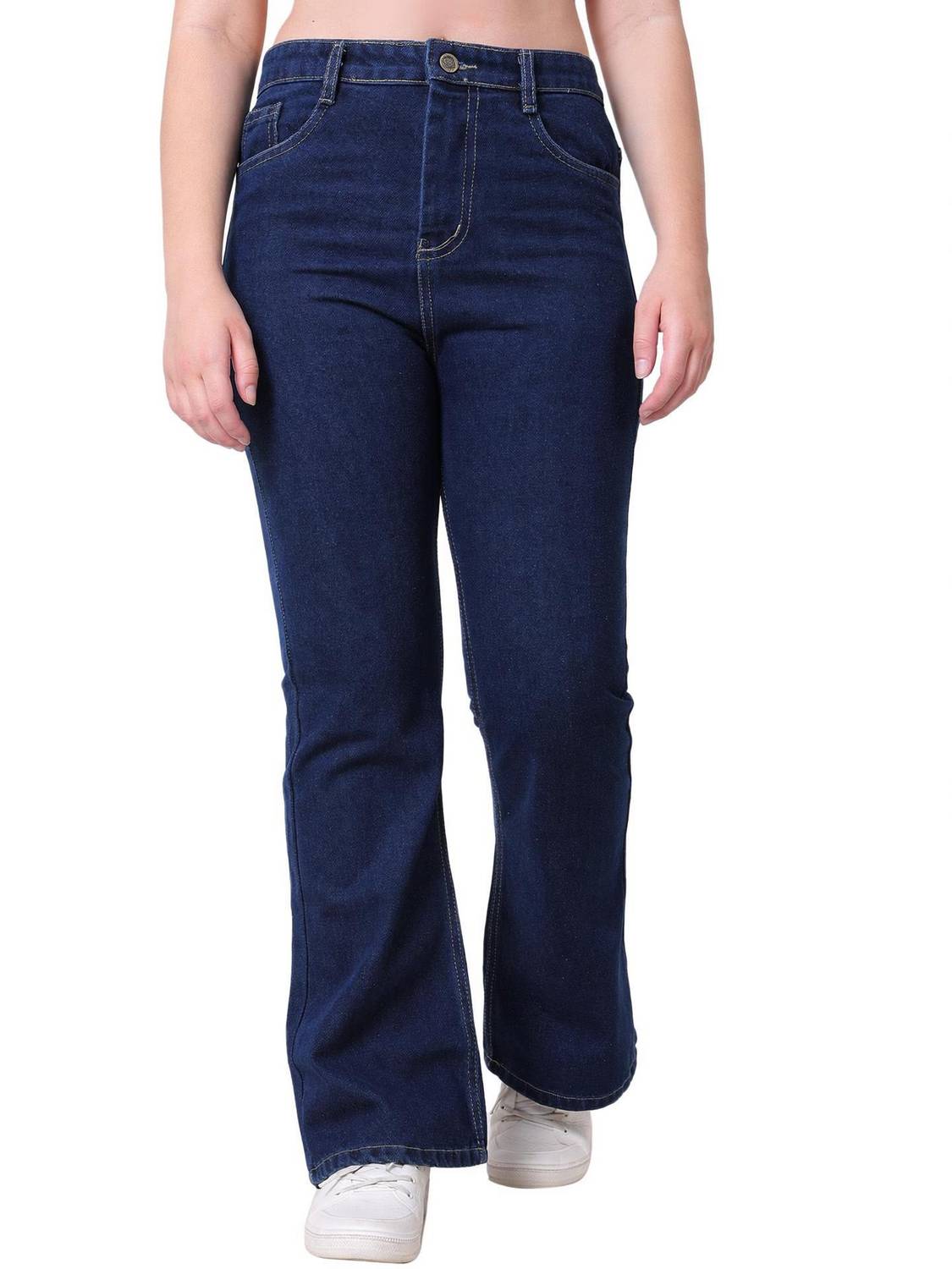 3BUTTERFLIES Boot-Leg Women Dark Blue Jeans