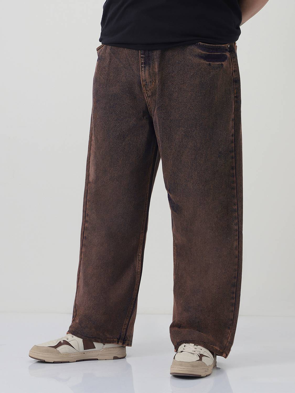 Urbano Plus Loose Fit Men Brown Jeans - Image 2