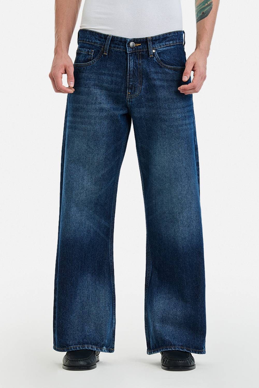 Snitch Flared Men Dark Blue Jeans - Image 4