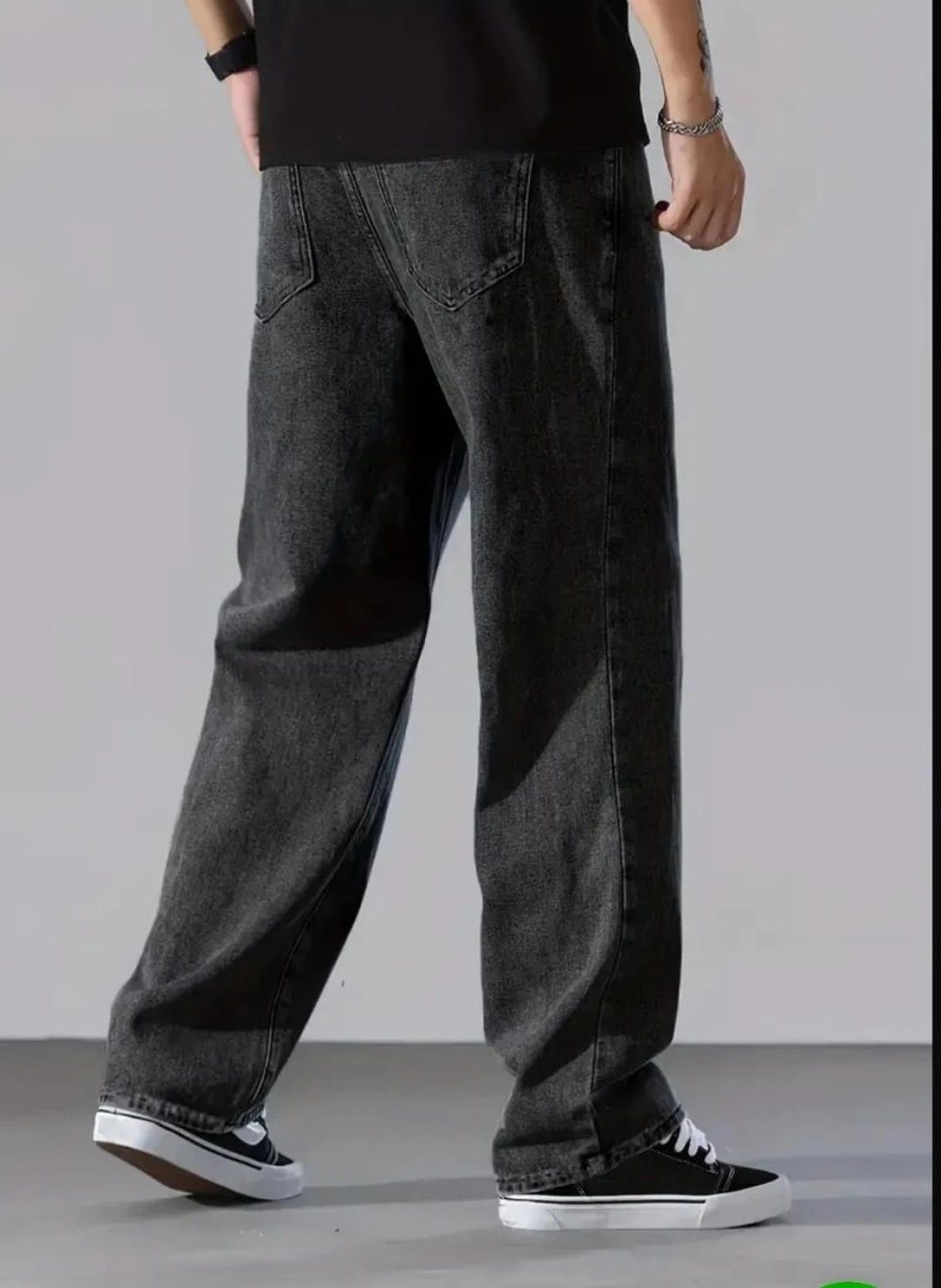Image of TRUE FADES Loose Fit Men Dark Grey Jeans