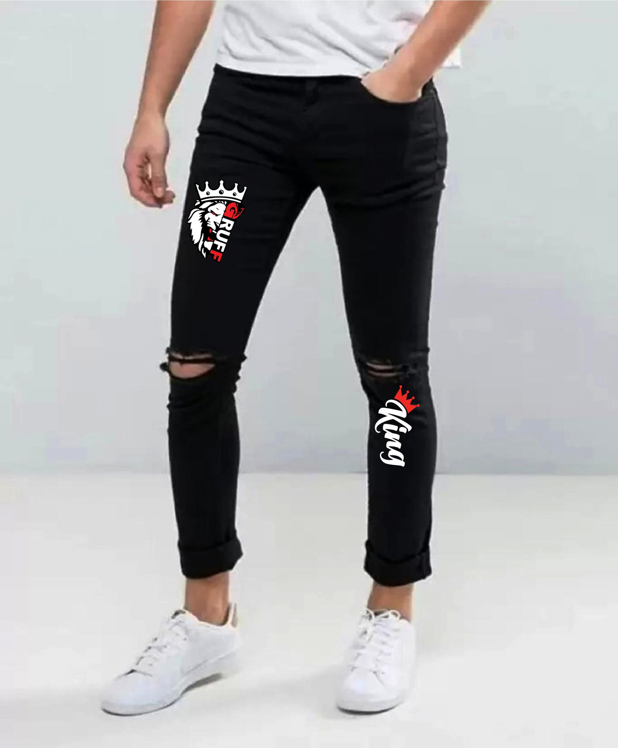 Image of Gruff Regular Men Black Jeans