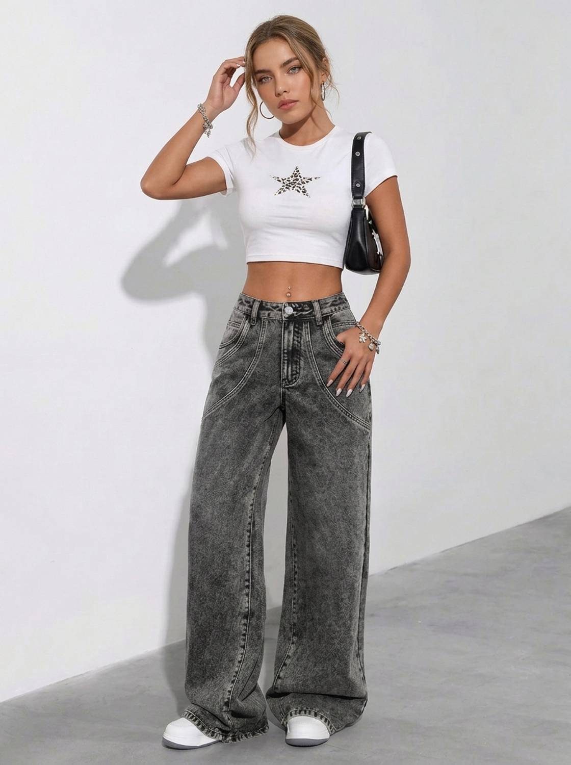 Ambrane Women Grey Baggy Fit Jeans - Image 4
