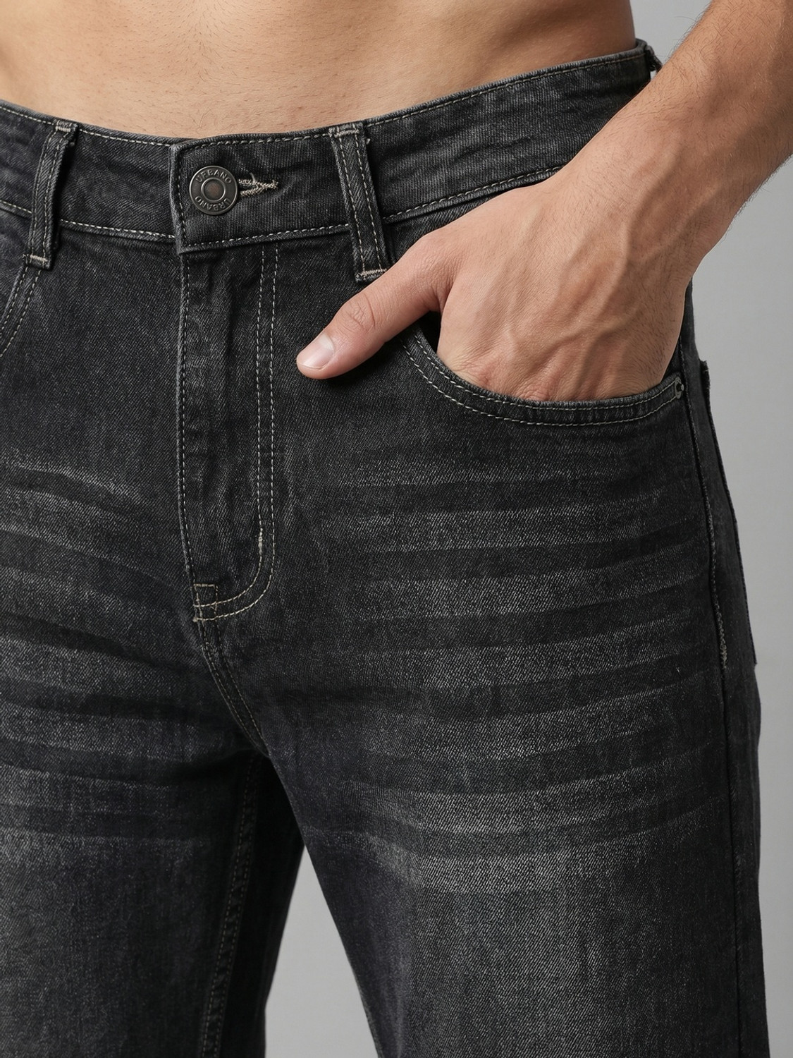 Image of Urbano Fashion Relaxed Fit Men Grey Jeans