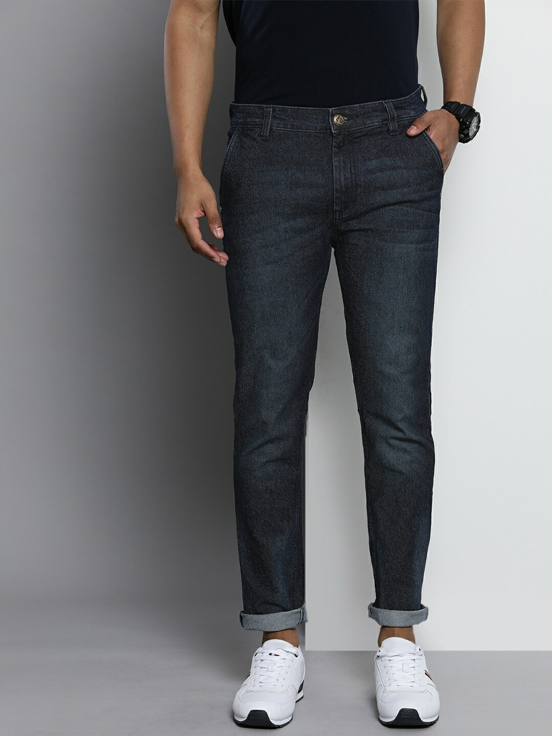 Image of The Indian Garage Co. Slim Men Blue Jeans