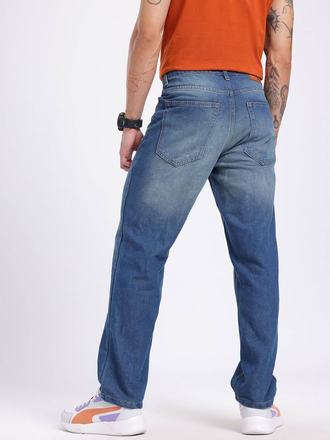 Glitchez Straight Fit Men Blue Jeans - Image 4