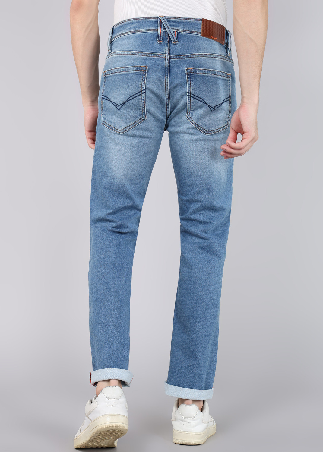 Image of KILLER Men Slim Mid Rise Blue Jeans