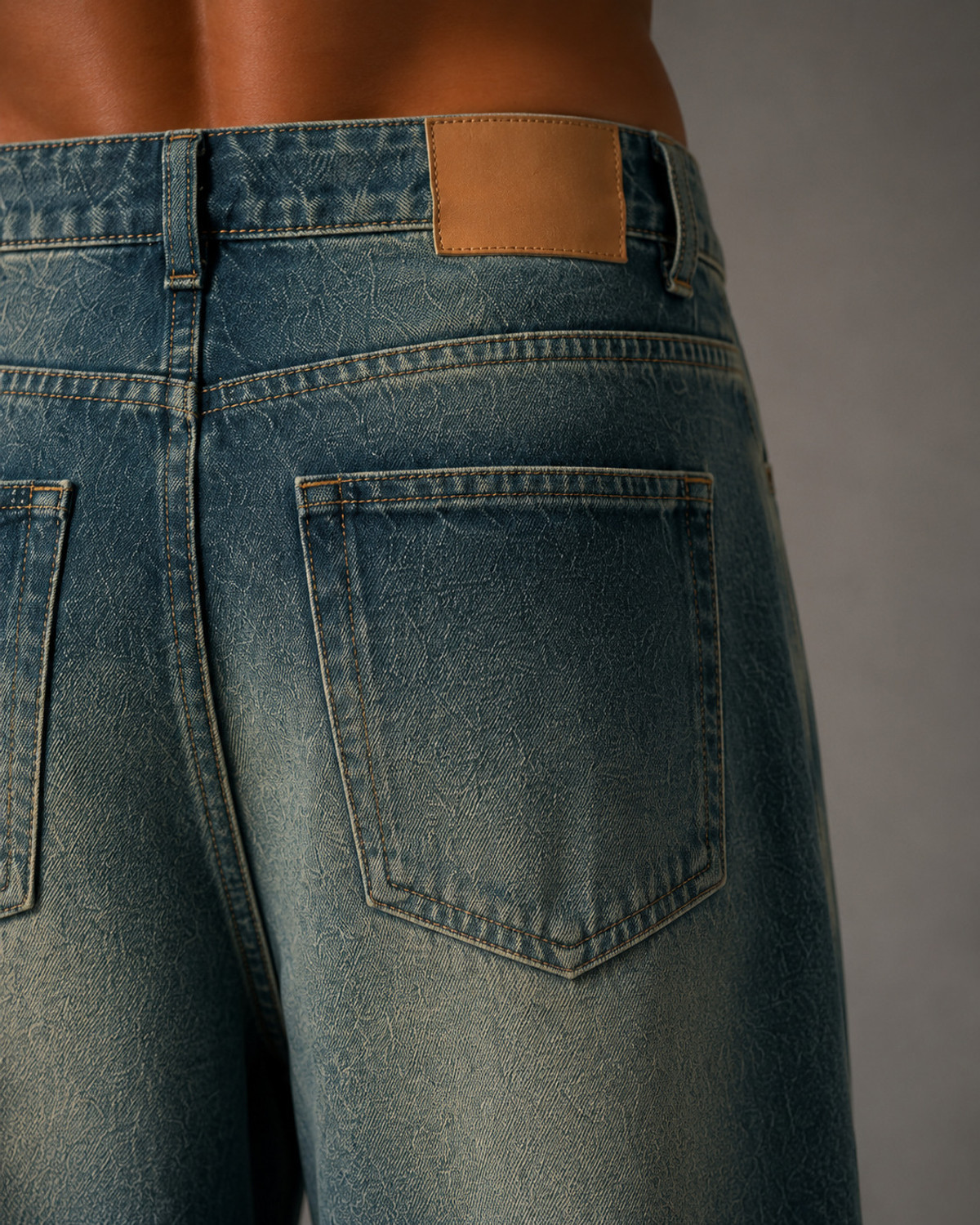 Image of sanedi Baggy Fit Men Green Jeans
