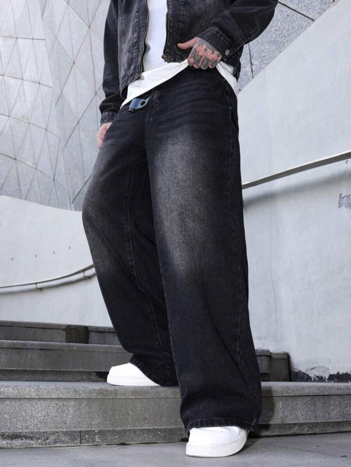 PINKLIT Wide Leg Black Jeans - Image 3