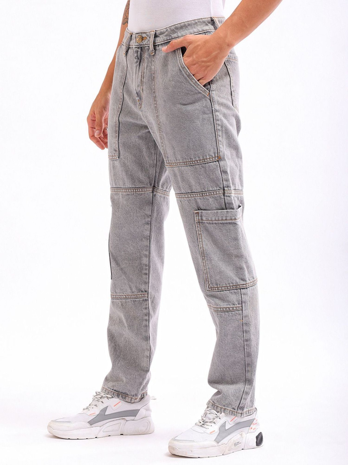 Image of The Indian Garage Co. Regular Men Grey Jeans