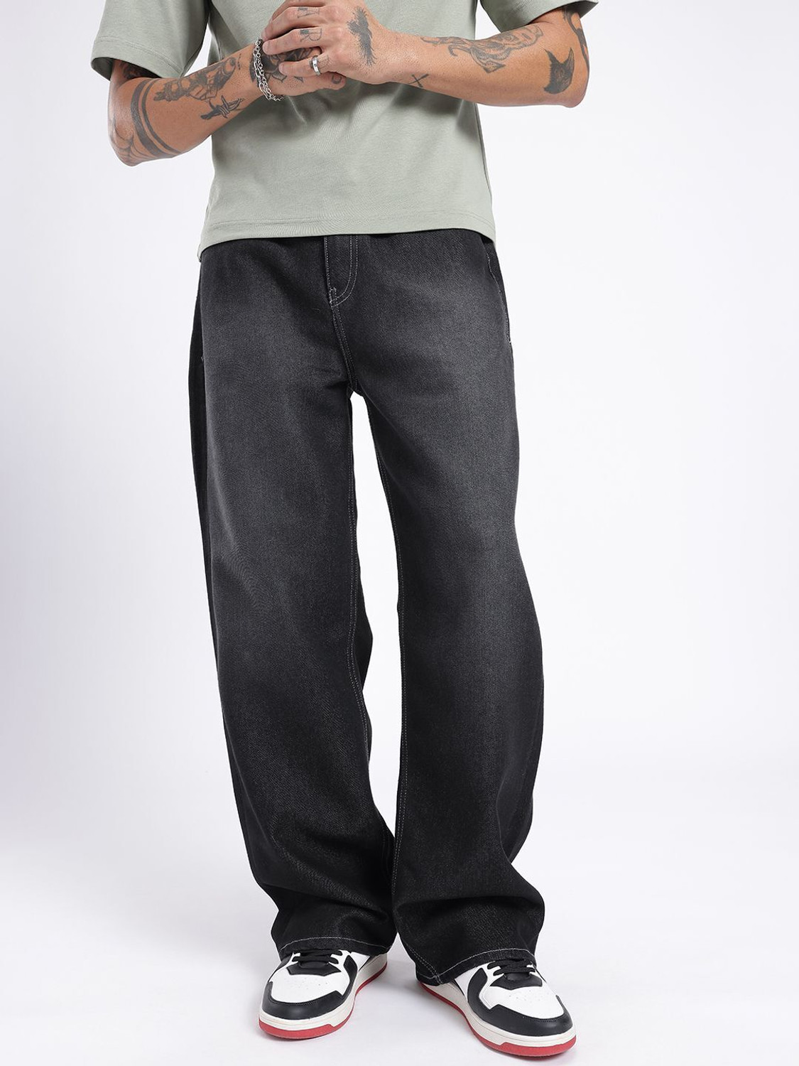 Image of Glitchez Straight Fit Men Black Jeans