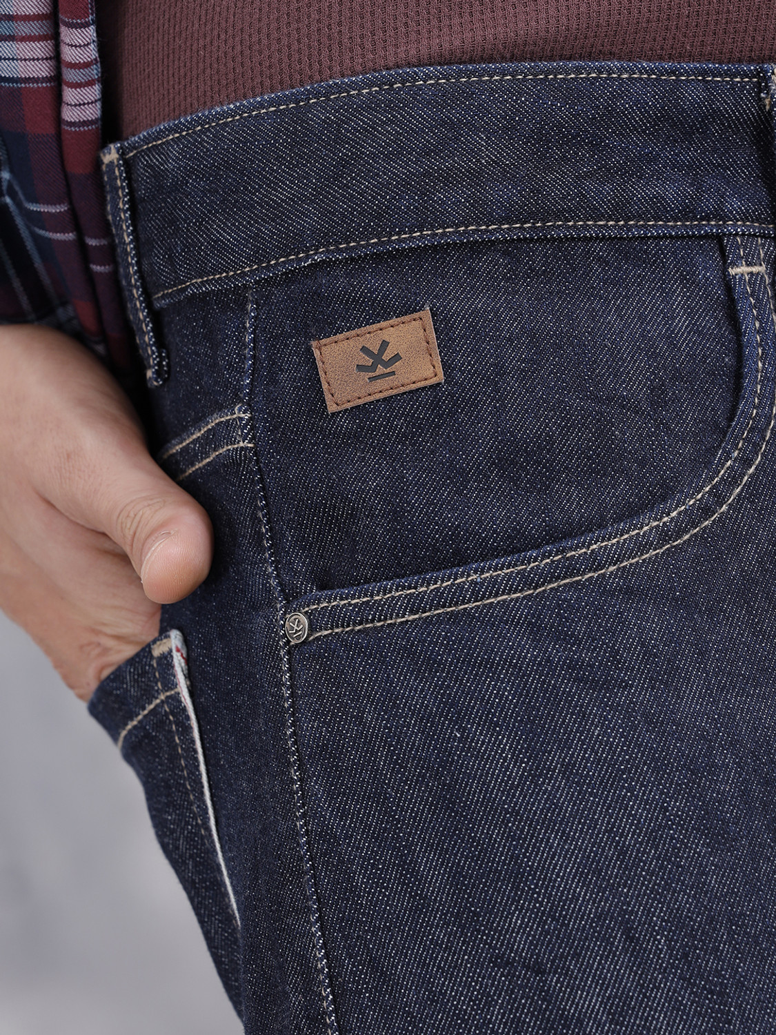 Image of WROGN Men Straight Fit Mid Rise Blue Jeans