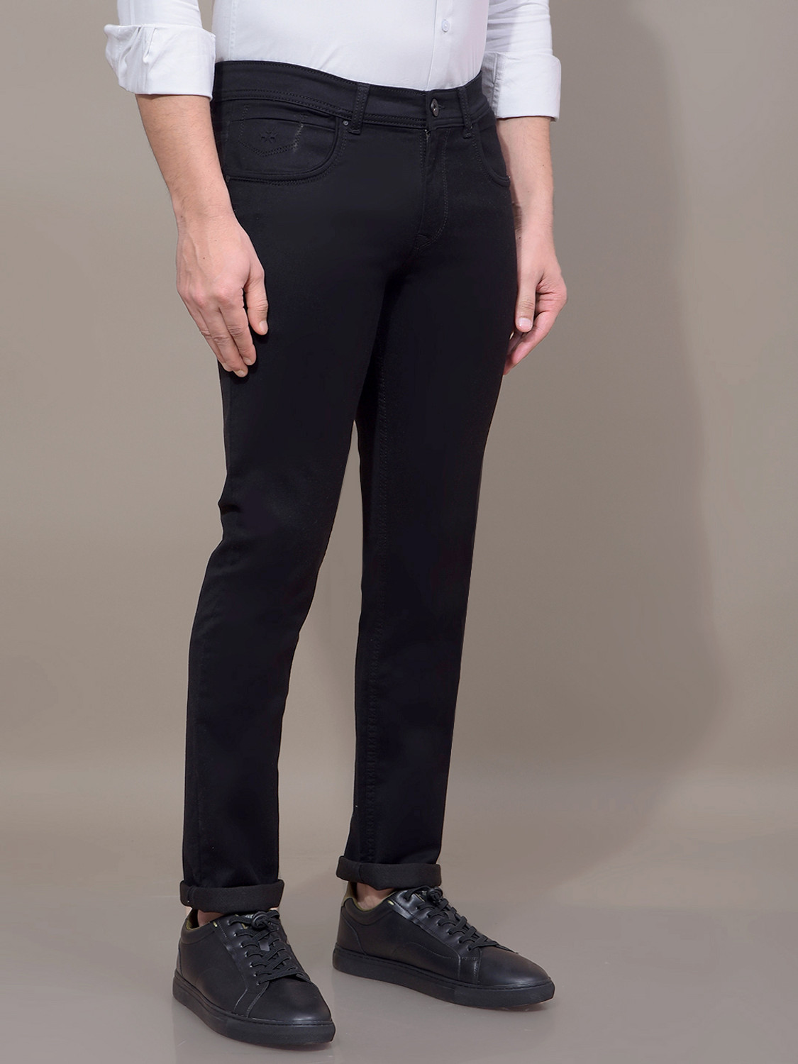 Image of CRIMSOUNE CLUB Slim Men Black Jeans