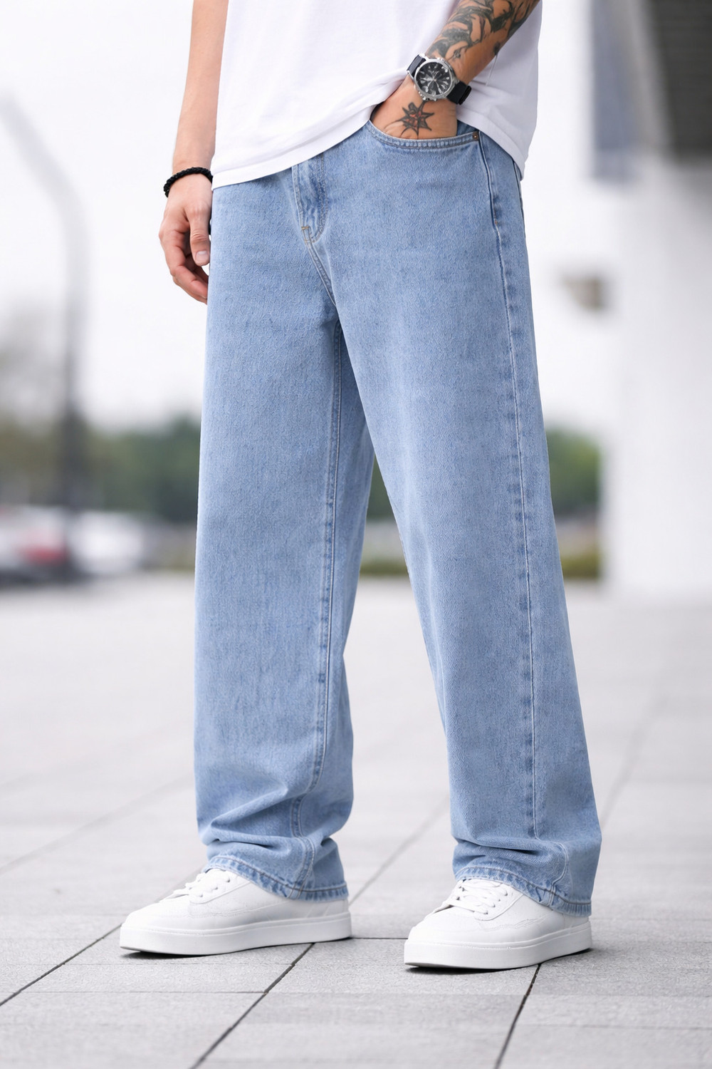Image of GSH Straight Fit Men Light Blue Jeans