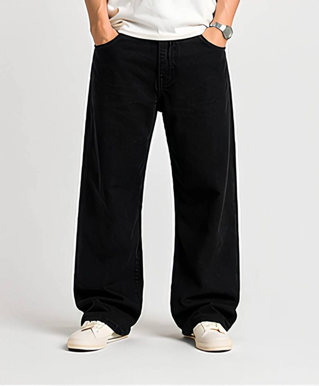 BLACK REY Straight Fit Black Jeans - Image 1