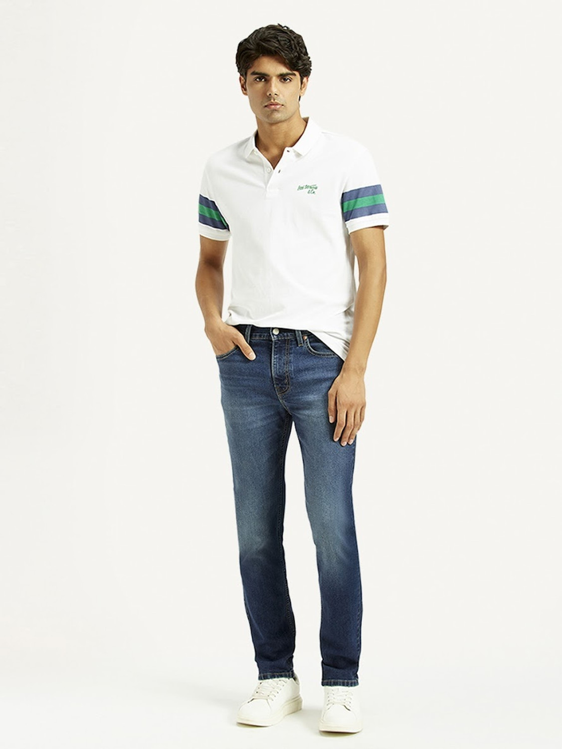 Image of LEVI'S 505 Straight Fit Men Dark Blue Jeans