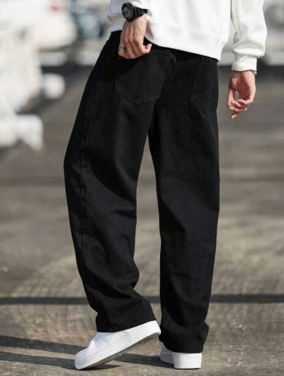 Denim Langford Loose Fit Men Black Jeans - Image 2
