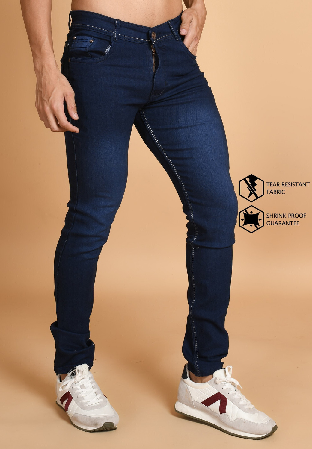 Image of Lzard Slim Men Dark Blue Jeans
