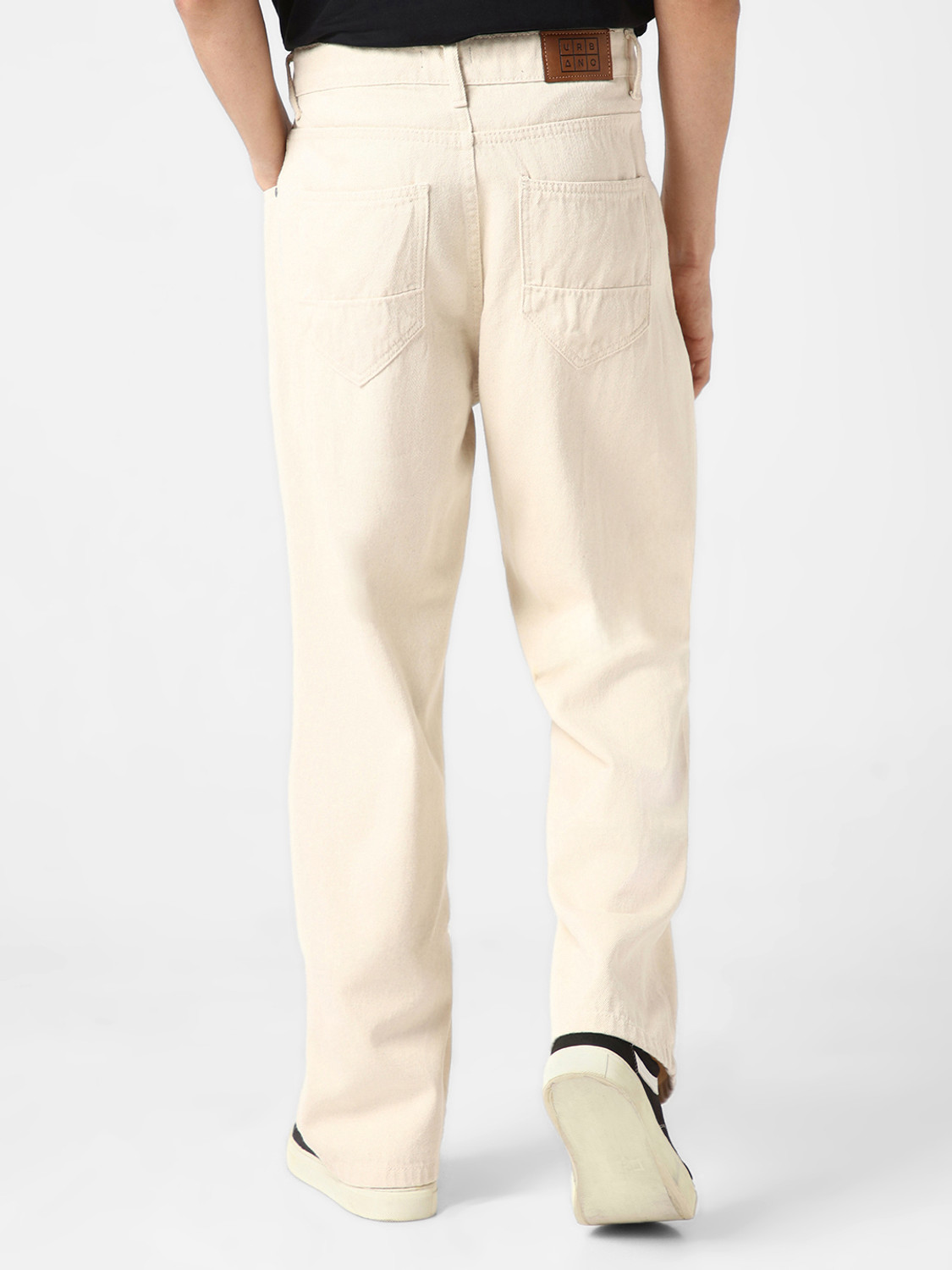 Image of Urbano Fashion Loose Fit Men Beige Jeans