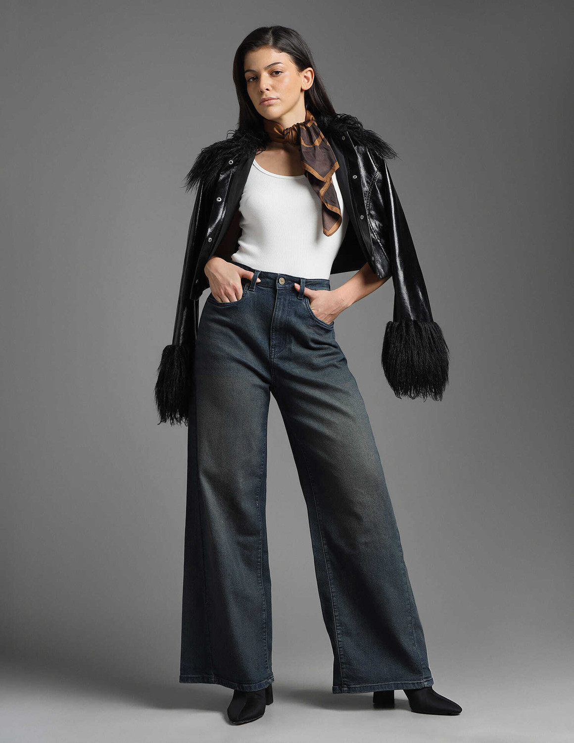 Image of FLYING MACHINE Loose Fit Women Blue Jeans