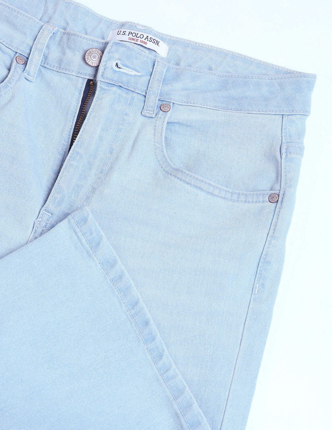 Image of U.S. POLO ASSN. Women Flared High Rise Blue Jeans
